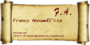 Francz Annamária névjegykártya